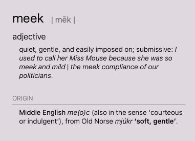 Meek in dictionary